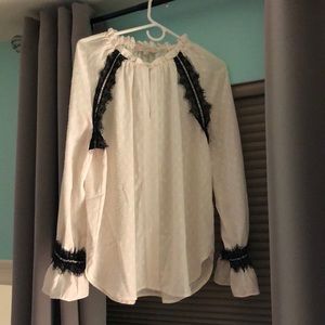 Black and white Loft blouse.